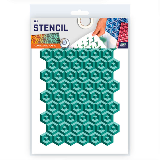 cube pattern multi layer stencil art