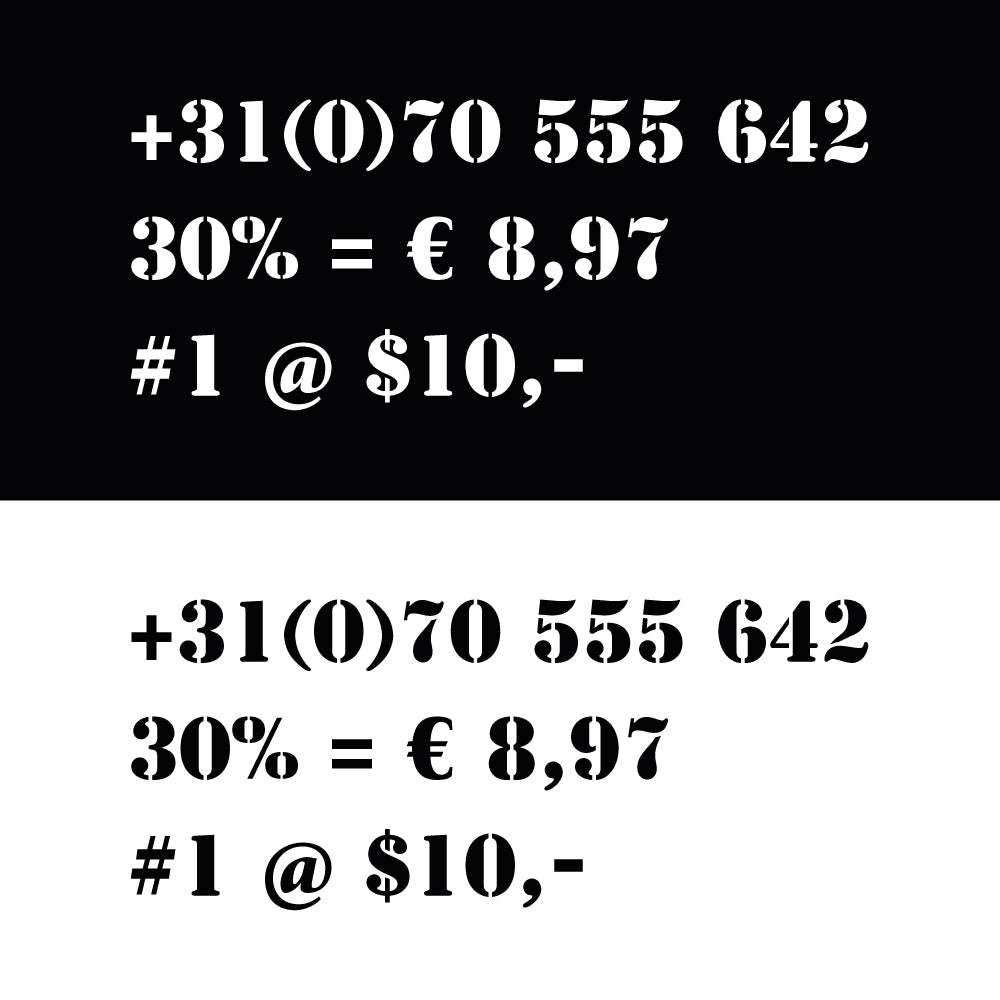 Numbers and symbol stencils set