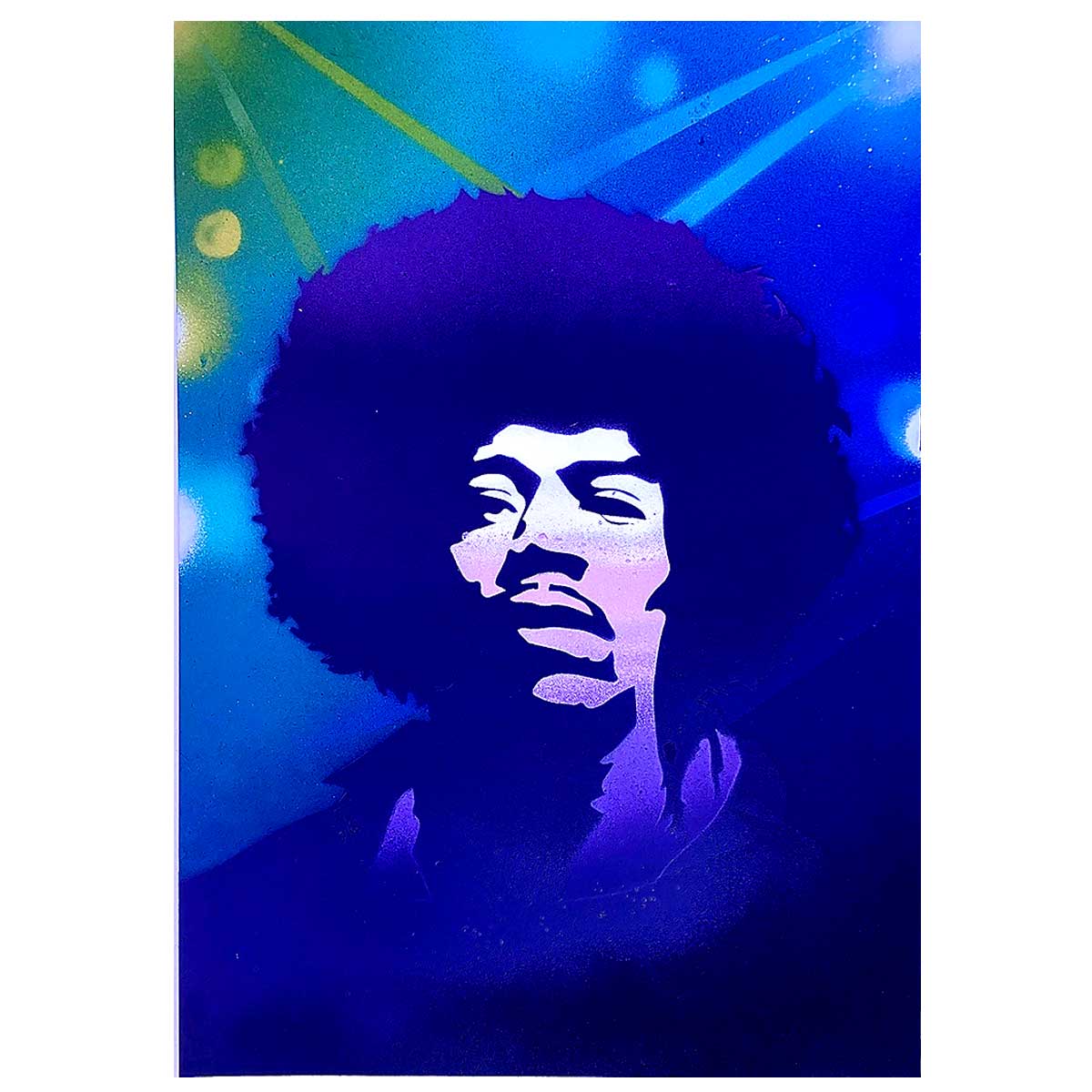 Jimi Hendrix Stencil Art work QBIX