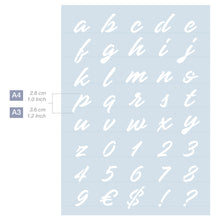 Load image into Gallery viewer, Measurements Alphabet Letter Stencil A4 A3 Sizes