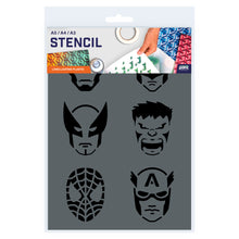 Load image into Gallery viewer, packaged Marvel Stencil Superhero Stencil 3 Sizes