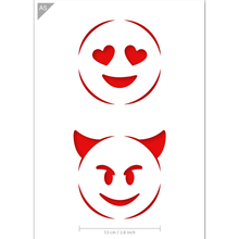 Load image into Gallery viewer, Emoji Love Devil Stencil A5 A3 Size