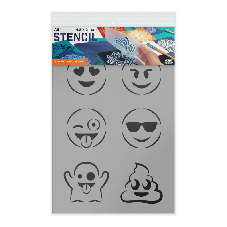 Smirking Emoji Cookie Stencil - bakeartstencils