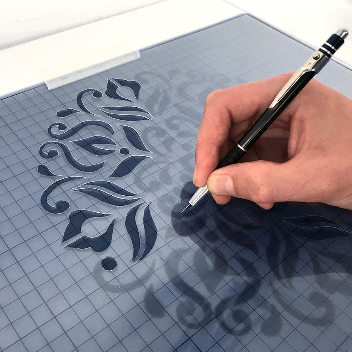 Single transparent Mylar sheet on white background