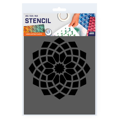 Packaged QBIX Mandala Stencil A5 A4 A3 Size