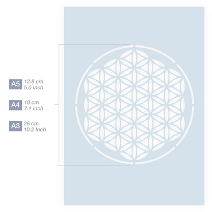 Measurements Mandala Stencil 3 Sizes