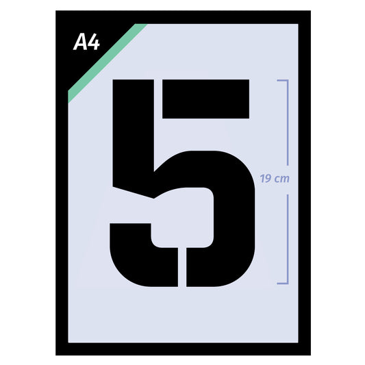 Extra Large Numbers & Symbols Stencil Set Complete Alphabet – A4 size - 19cm letter