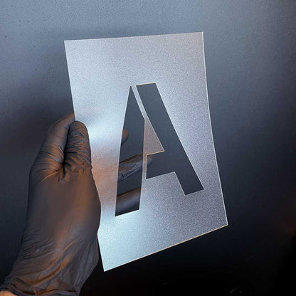 Extra Large Numbers & Symbols Stencil Set Complete Alphabet – A4 size - 19cm letter