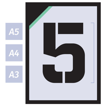 Extra Large Numbers & Symbols Stencil Set Complete Alphabet – A4 size - 19cm letter