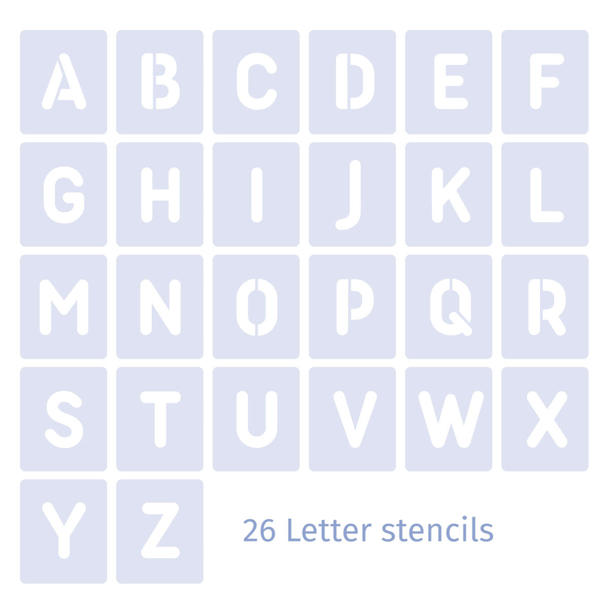 Extra Large Letter Stencil Set Complete Alphabet – A4 size - 19cm letter