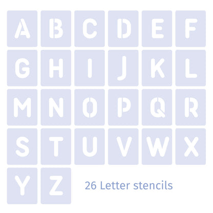 Letter Stencil Set Complete Alphabet – Rounded – 5 cm / 2 Inch