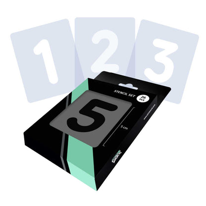 Number Stencil Set Numbers & Symbols – Rounded – 5 cm / 2 Inch