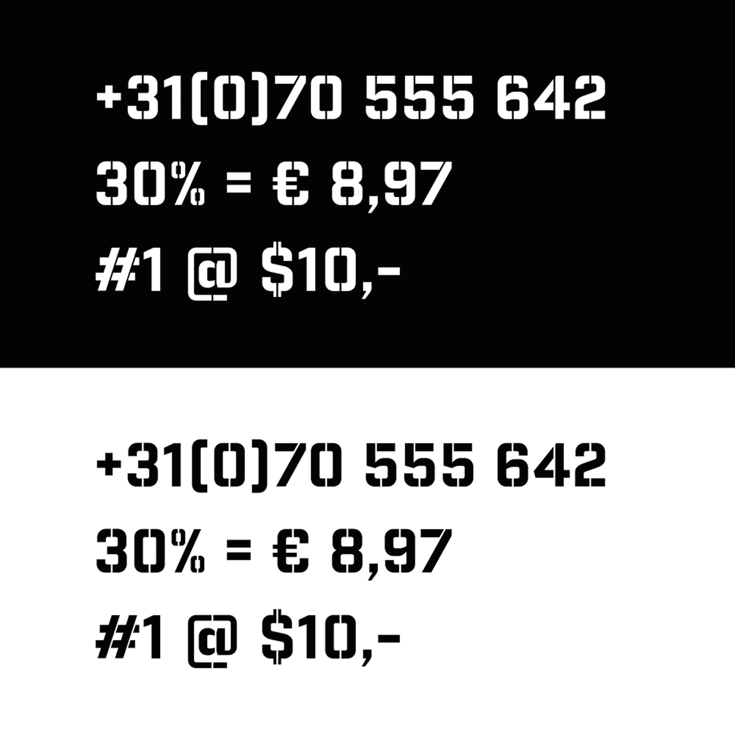 Extra Large Number Stencil Set Complete Numbers & Symbols – A3 size - 27 cm number