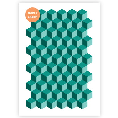 Cube pattern stencil multiple layers