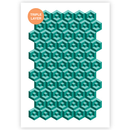 Cube pattern stencil template