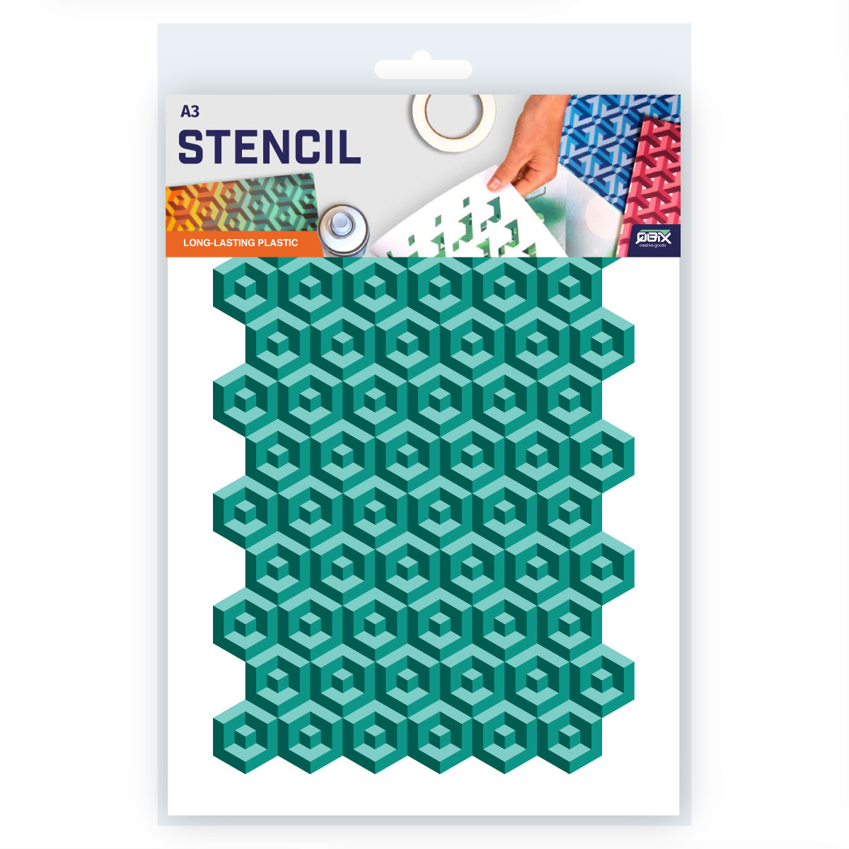 cube pattern multi layer stencil art