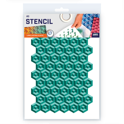 cube pattern multi layer stencil art