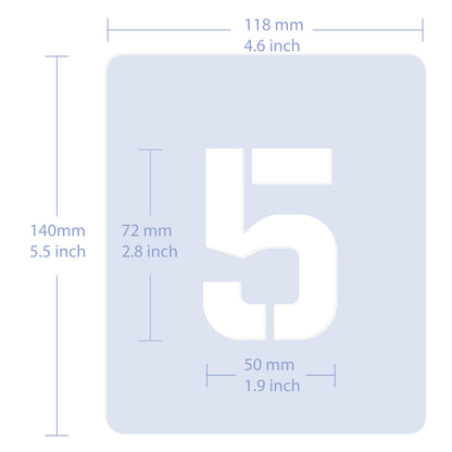 Number Stencil Set Numbers & Symbols – Sans Serif – 7 cm / 2.8 Inch