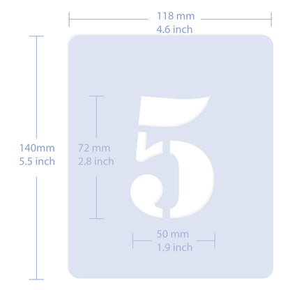 Number Stencil Set Numbers & Symbols – Serif – 5 cm / 2 Inch