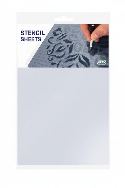 QBIX Stencils large-format Mylar sheets in branded packaging