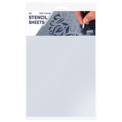 QBIX Stencils Mylar sheets A5 in branded packaging