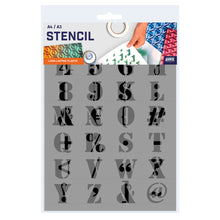 Load image into Gallery viewer, Packaged Industreal Alphabet Letter Stencil A4 A3 Sizes