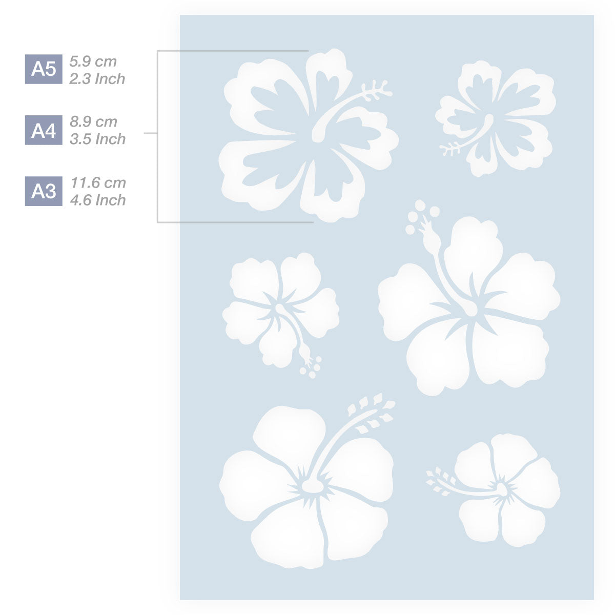 Aloha Flowers Stencil - A3 size