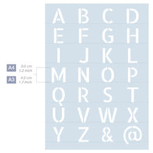 Load image into Gallery viewer, Measurements Letter Stencil Alphabet 2 Sizes