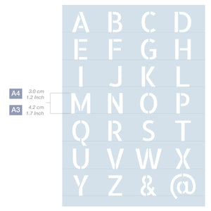Measurements Letter Stencil Alphabet 2 Sizes