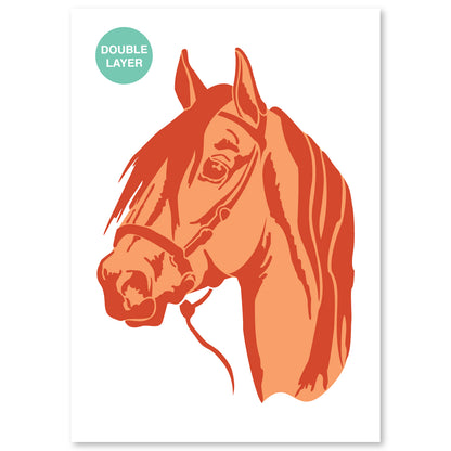 Horse Stencil 2 Layer A3 Size
