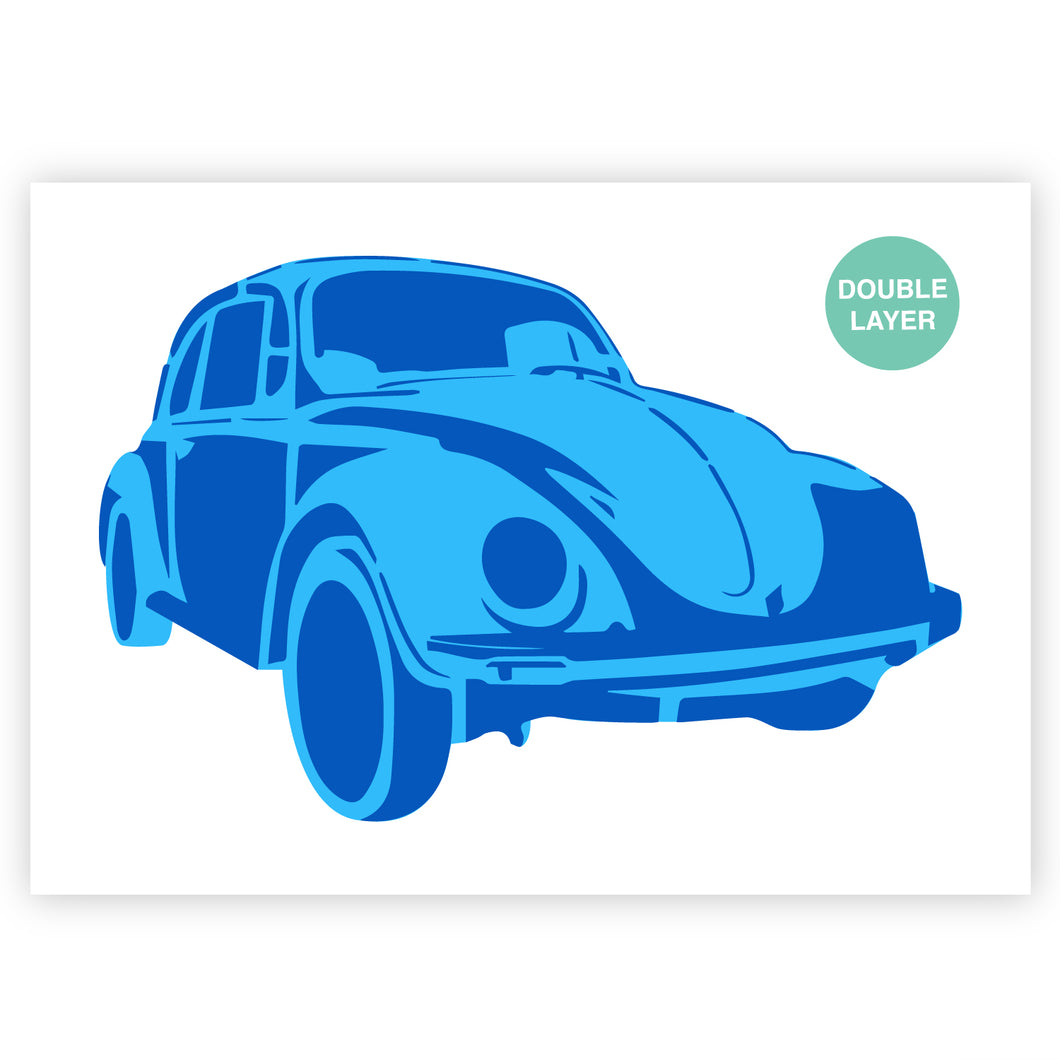 Beetle Car Stencil - 2 Layer A3 Size Template