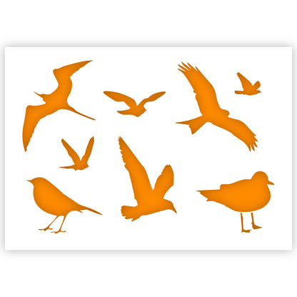 African silhouettes of birds 3 sizes