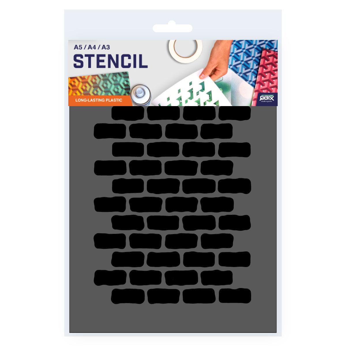 Packaged Brick Pattern Stencil 3 Sizes
