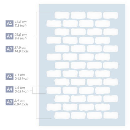 Measurements Brick Pattern 3 Sizes
