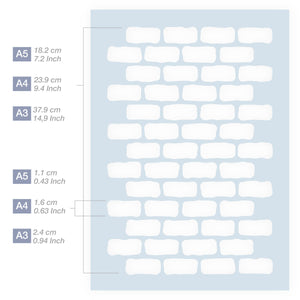 Measurements Brick Pattern 3 Sizes
