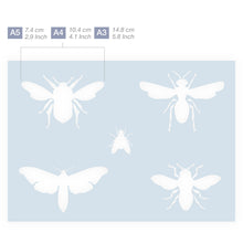 Load image into Gallery viewer, Measurements Insect Wasp Fly Moth Bugs Stencil 3 Sizes