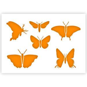 Butterfly silhouettes stencil 3 Sizes