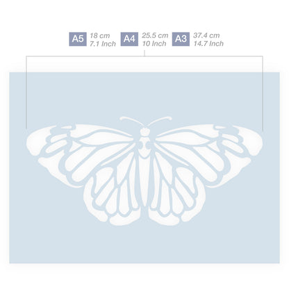Measurements Butterfly Stencil A5