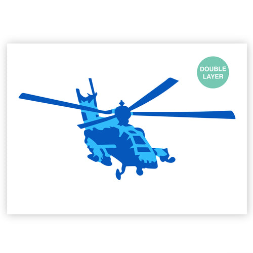 Helicopter Aircraft Stencil - 2 Layer A3 Size Template