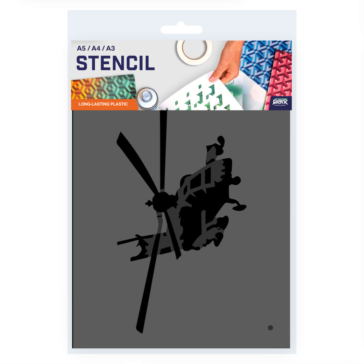 Helicopter Aircraft Stencil - 2 Layer A3 Size Template