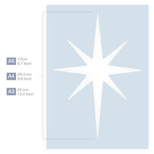 Load image into Gallery viewer, star stencil design sizes