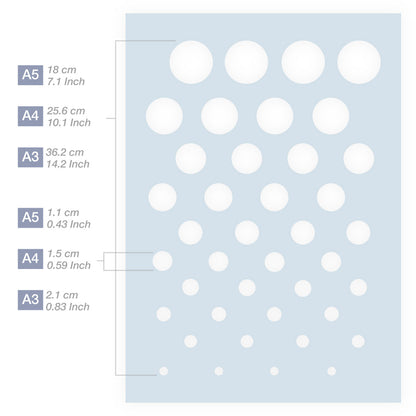 Measurements Circle Pattern Stencil 3 Sizes