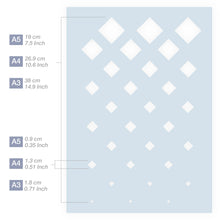 Load image into Gallery viewer, Measurements Diamond Pattern Stencil 3 Sizes