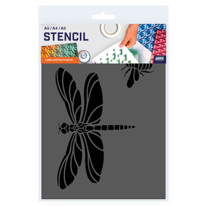 Packaged Dragonfly Bee Silhouettes stencil 3 Sizes