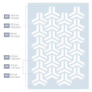 Measurements Escher Pattern Stencil 3 Sizes