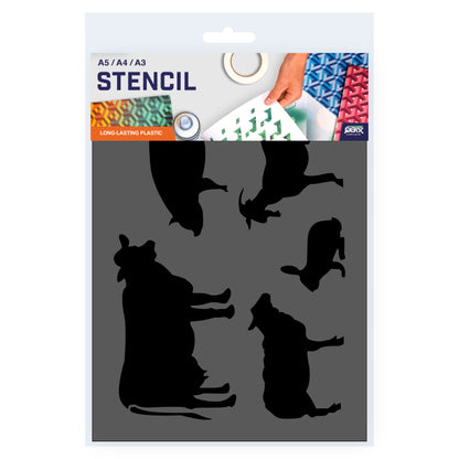 Packaged Farm animals Cow Pig Goat Sheep Rabbit Silhouettes stencil 3 Sizes