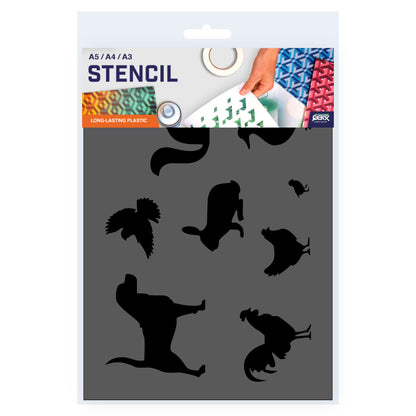 Packaged Farm animals Dog Hen Rabbit Cat Duck Bird Silhouettes stencil 3 Sizes