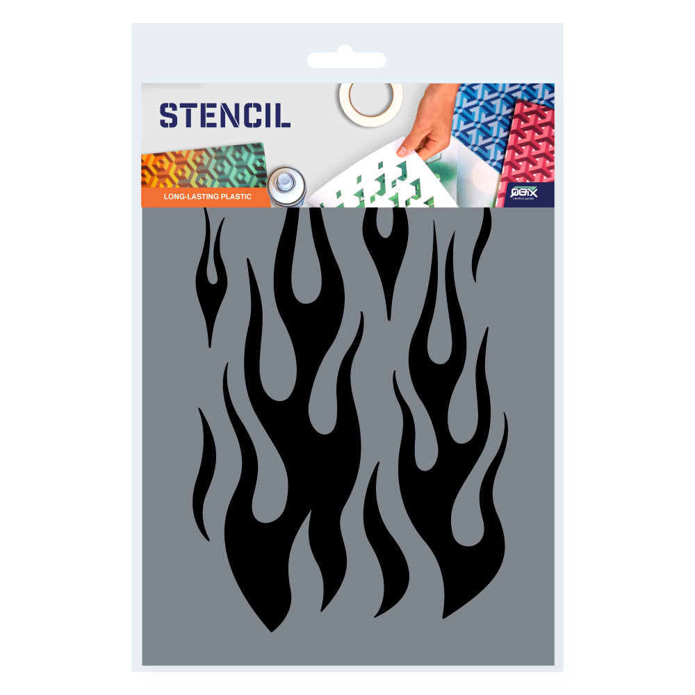 flame design stencil 