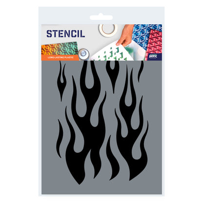 flame design stencil 