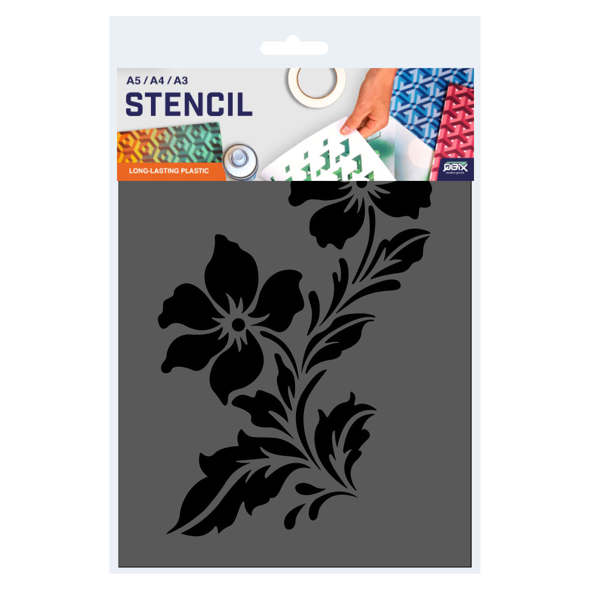Flower Stencil - 2 Wild Flowers Stencil - A4 size